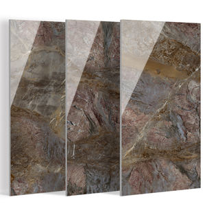 Nanhai Factory Luxus Steinboden Wandfliesen Dunkelbraun Marmor optik Glänzend Voll glasiert 600x1200 Porzellan Schamotte stein Anti-Rutsch - Product Image 4