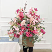 DKB Großhandel Rosa Rote Blumenkugeln Künstliche Seidenrosen Tischdekoration für Hochzeiten Party Heim Hochzeitsblumen