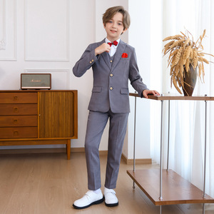 Traje de Caballero para Niños, Estilo Británico con Flores, Traje de Boda para Niño, Disfraz para Actuaciones, Esmoquin para Adolescentes, Traje Elegante para Niño - Product Image 5
