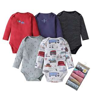 Offre Spéciale : Ensemble 5 Pièces Printemps pour Bébé Nouveau-né – Grenouillère et Body Manches Longues en Coton pour Garçon et Fille - Product Image 2