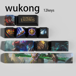 Capuchons de touches sur le thème LoL, par sublimation, 12 touches personnalisées, icônes de compétences de héros LoL pour clavier mécanique, accessoires de jeu - Product Image 5