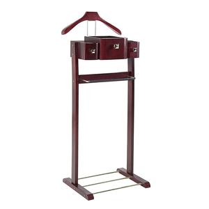 Perchero de pie multifuncional de madera maciza de alta gama, estilo antiguo, con 5 estantes, 48x35x119cm, para el hogar u oficina. - Product Image 1