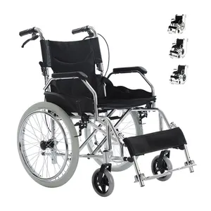 2022 sedia a rotelle portatile di alta qualità in lega di alluminio di alta qualità con sedia a rotelle pieghevole reclinabile manuale leggera