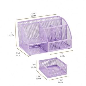 Office Desk Organizer and Accessories Desk <b>Drawer</b> Organizer Mesh Pencil Desk Organizer with <b>6</b> Compartments Metal - Product Image 5