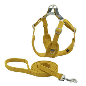 Kingtale hewan peliharaan kecil kucing anjing Bling berlian imitasi <span class=keywords><strong>Harness</strong></span> dan Set tali busur anak perempuan Ultra lembut kulit Suede disesuaikan tidak ada tarik - Product Image 3