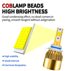 Fábrica al por mayor haz puntual blanco amarillo luz C6 LED faro 9005 LED faros bombilla - Product Image 5