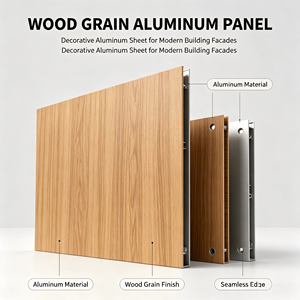 Panneau de façade en aluminium à grain de bois, finition naturelle, revêtement extérieur pour immeuble de bureaux, hôtel, complexe commercial - Product Image 4
