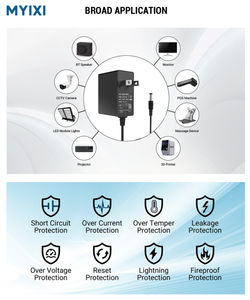 MYIXI Adaptateur secteur universel 5V 2A 2.5A 12V 1A 1AMP 850MA 10W 12W 13W 15W Prise EU UK avec câble long certifié KC <span class=keywords><strong>Ktec</strong></span> - Product Image 5