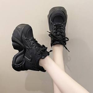 Vente en gros semelle épaisse 10.5 cm talons hauts chaussures décontractées <span class=keywords><strong>à</strong></span> lacets <span class=keywords><strong>baskets</strong></span> compensées pour femmes - Product Image 2