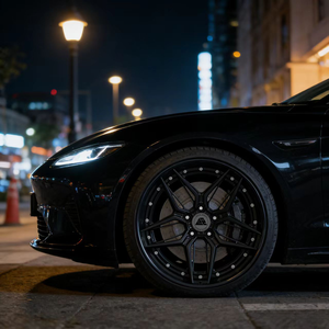 Rueda forjada de 2 piezas SenYao 6061-T6, radios en negro mate, borde en negro brillante, personalizada para <span class=keywords><strong>Aston</strong></span> <span class=keywords><strong>Martin</strong></span> Vantage - Product Image 2