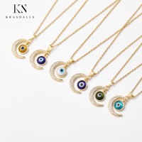 Acier inoxydable Multi Couleur Turc Oeil Clé Forme Pendentif Populaire Nouvelle Arrivée Marque Zircon Designer De Luxe Collier