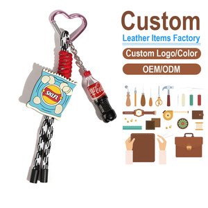 Cute Potato Chips and Cola PVC <b>Bag</b> <b>Charm</b> with Lanyard Funny Food-Themed Keychain Trendy Car Hanging Ornament Factory Direct - Product Image 1