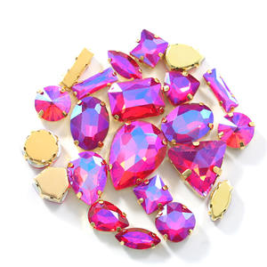 Оптовые 3D-стразы овальной формы для пришивания, с плоским дном, из экологически чистого стекла, для самостоятельного изготовления, с креплением на лапке - Product Image 3