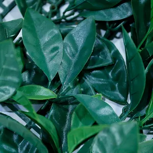 가장 인기있는 무료 스타일 인공 녹색 벽 열대 잎 혼합 식물 인공 식물 부시 벽 장식