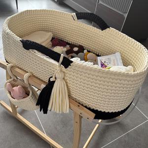 Cesta de algodón con cuerda <span class=keywords><strong>para</strong></span> cambiar pañales, regalo personalizado <span class=keywords><strong>para</strong></span> recién <span class=keywords><strong>nacido</strong></span> - Product Image 1
