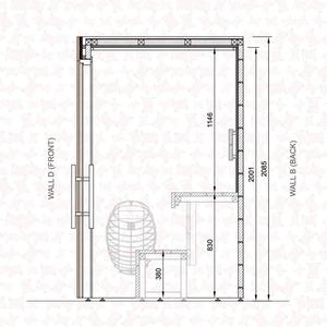 Sauna Interior Aislada de Lujo para 2 Personas, Fabricada con Madera Termotratada Natural - Product Image 5