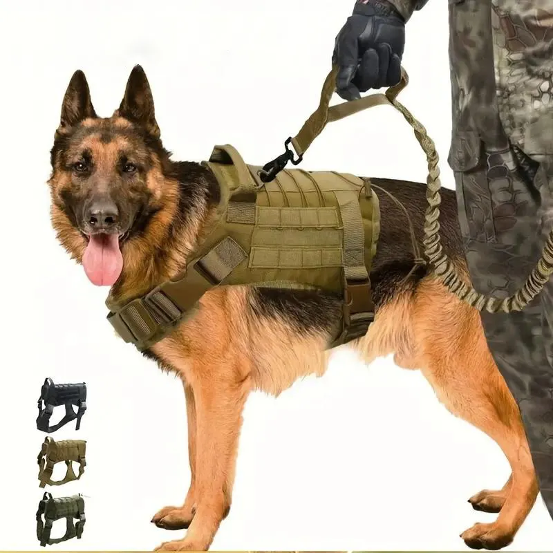Attivo pet dog designer in pelle di lusso in pile calda maglia reversibile tattico da salvataggio per cani imbracatura collare da trekking e set guinzaglio