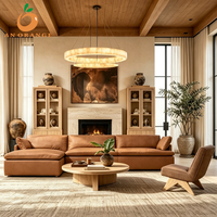 Ensemble de canapés de salon en cuir de qualité supérieure pour hôtel, nouveau design, canapé en forme de L, personnalisable pour appartement, canapé durable