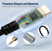 Câble audio HDMI ARC vers 3,5 mm AUX avec alimentation USB pour système audio TV, haut-parleur, barre de son, amplificateur de cinéma maison