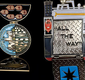 カスタムオープンとクローズヒンジ付きチャレンジコイン金属亜鉛合金ヒンジソフトエナメルチャレンジコイン - Product Image 1