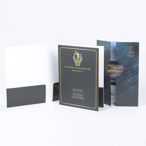 Tùy chỉnh thiết kế logo UV in với hai túi Cá nhân hóa trường kinh doanh trình bày tài liệu giấy tập tin thư mục - Product Image 1