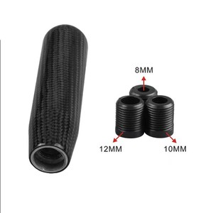 Carbon Fiber Gear <b>Shift</b> <b>Knob</b> 7.1 Inch 23mm Diameter With 8 10 12mm Adapters For Manual Automatic Transmission - Product Image 4