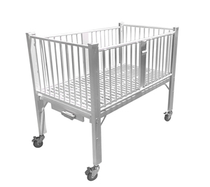 Lit d'hôpital pédiatrique à deux manivelle en acier inoxydable de haute qualité HOCHEY, bon prix, soins à domicile et utilisation hospitalière pour les jeunes patients - Product Image 2