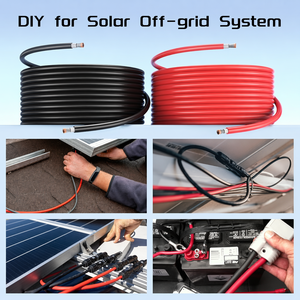 Cable de Extensión para Panel Solar Maxsolar, 50/100M, Negro/Rojo, 4mm (12AWG), Cables Eléctricos de Cobre Estañado PV, IP68, para Exteriores y Hogar - Product Image 2