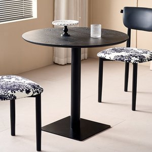 Mesa de <span class=keywords><strong>Comedor</strong></span> Redonda de Madera Maciza Estilo Vintage, Mesa de Reuniones, Mesa de Té para el Hogar o Restaurante, Sillas Estilo Fangyuan - Product Image 4