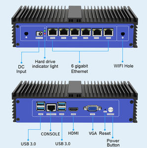 Bestview Pentium 4405U 6 Gigabit LAN Port DDR4 Max.32GB Mini PC Pfsense Network Sever Opnsense komputer Router Fanless PC kotak - Product Image 1