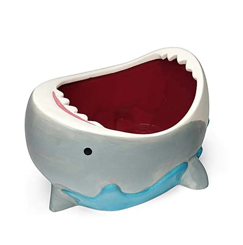 Custom Grappige Haai Aanval Snoep Opslag 3D Keramische Shark Kom, Biscuit Jar, Storage Jar Voor Verkoop