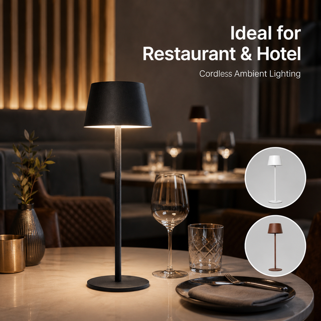Wholesale Dimmable Cordless Rechargeable LED Touch Control Portable Metal Cafe Restaurant Hotel Bedroom Nightstand Table Lamp