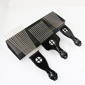 Peine <span class=keywords><strong>Afro</strong></span> de Dientes Largos para Peinar y Estilizar el Cabello, Cepillo para Cabello Rizado, Accesorio de Estilismo para Salón, Peine OEM con Logotipo Personalizado - Product Image 3