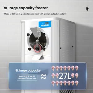 Machine à glaces commerciale 9L avec compresseur de marque, forte production de bulles (35-45%), nettoyage automatique – Idéale pour l'ouverture d'un <span class=keywords><strong>magasin</strong></span> - Product Image 3