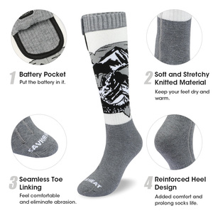 Chaussettes chauffantes rechargeables en tricot fin Coolmax EH Winter Crew pour le sport, le cyclisme, le patinage, la chasse - Product Image 4