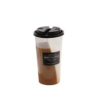 Couvercle de gobelet à injection pour boissons au thé au lait, personnalisé, jetable, épaissi, en forme de S, à double compartiment, créatif, en PP, 95 mm