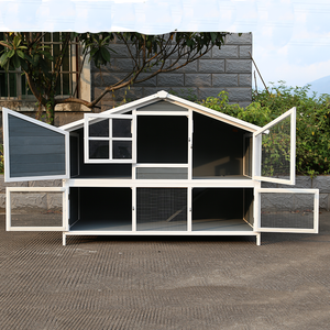 Grand <span class=keywords><strong>enclos</strong></span> pour lapins avec deux maisons principales, <span class=keywords><strong>enclos</strong></span> pour lapins, boîtes de jeu, cage en bois pour lapins - Product Image 2