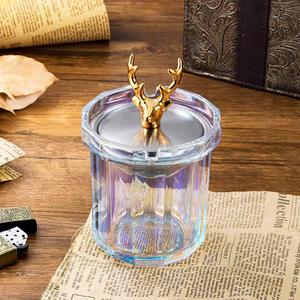 Cendrier entonnoir personnalisé en verre cristal avec couvercle Cigarettes à cigares support octogonal bureau maison bureau cendrier de table pour cadeaux - Product Image 3