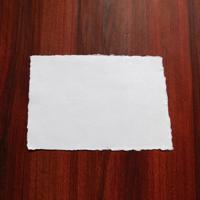 Vente en gros de papier à bords en coton recyclé, papier fantaisie non découpé pour enveloppe/cartes, impression numérique, papier à bords blancs