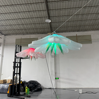 Fleurs gonflables de la publicité géante colorée avec des lumières de LED pour des décorations d'étape de noce avec le ventilateur