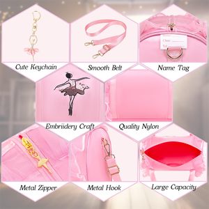 La mejor bolsa <span class=keywords><strong>de</strong></span> lona <span class=keywords><strong>de</strong></span> baile <span class=keywords><strong>para</strong></span> niña pequeña <span class=keywords><strong>Barbie</strong></span> Rosa personalizada <span class=keywords><strong>para</strong></span> recital, ropa <span class=keywords><strong>de</strong></span> disfraz <span class=keywords><strong>de</strong></span> competición - Product Image 4