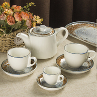 JQY Vaisselle de traiteur Assiettes à dîner en céramique mouchetée grise semblable à du grès Ensemble d'assiettes à vaisselle en porcelaine rustique pour restaurant