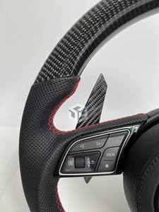 Volant en fibre de carbone pour Audi A4 B8 B7 B9 B6 B8.5 A6 C7 C6 C8 A3 8p 8v A5 B8 A7 Q5 Q7 Q3 Tt <span class=keywords><strong>Mk2</strong></span> R8 <span class=keywords><strong>S4</strong></span> B8 Rs3 S5 B5 B6 B9 - Product Image 2