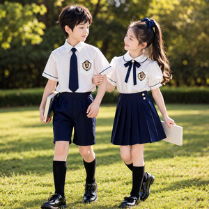 Tenue d'été en coton pour garçons, style anglais, pour spectacle de chorale, uniforme scolaire, tenue de classe pour photos de remise des diplômes - Product Image 2