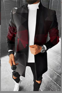 新着メンズスリムフィットシングルブレストビジネスフォーマルトップコートスタイリッシュな冬用スタンド襟ピーコート暖かいトレンチ - Product Image 4