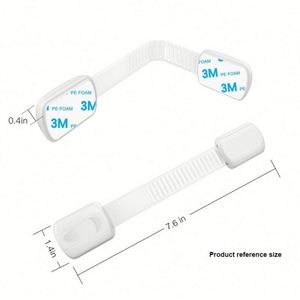 Strap Latches <b>Drawer</b> Fridge Toilet Child Safety Cabinet Proofing <b>6</b> Pack ABS Plastic Manual Locks Adhesive Adjustable Power - Product Image 4