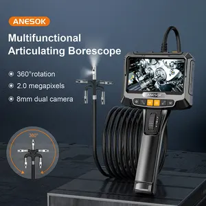 Câmera boroscópio de 5 polegadas de inspeção, câmera industrial de inspeção, endoscópio, ferramenta de diagnóstico automotivo de 360 graus para todos os carros