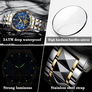 Drioshipping Reloj deportivo de lujo para hombre, reloj de pulsera de acero inoxidable de cuarzo, cronógrafo luminoso resistente al agua, relojes para hombre, Reloj - Product Image 2