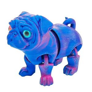 Figura Articulada de Perro Pug Impresa en 3D con Ojos de Cristal, Juntas Móviles, Juguete Antiestrés, Decoración de Escritorio, Regalo para Amantes de Mascotas - Product Image 5
