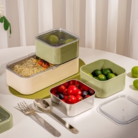 Boîte à lunch en acier inoxydable de 1080 ml pour enfants, contenants alimentaires étanches, boîte à lunch réutilisable, boîte bento en métal, micro-ondes pour adultes